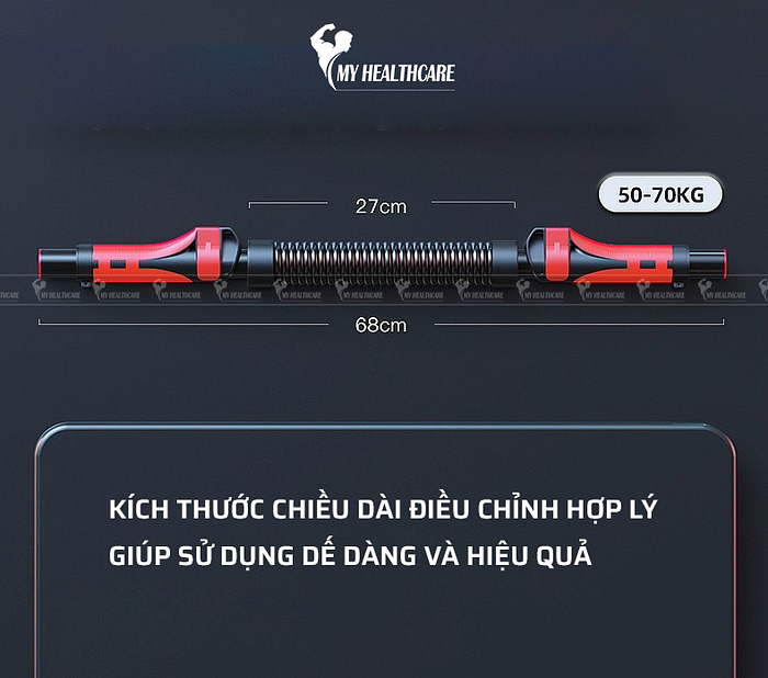 Gậy Lò Xo Tập Cơ Tay, Cơ Ngực Tự Điều Chỉnh Lực 20-50kg - Hình ảnh 4