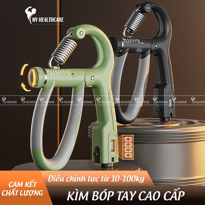 Kìm Bóp Tay Điện Tử, Tập Cơ Tay Lực 10 - 100kg - Hình ảnh 2