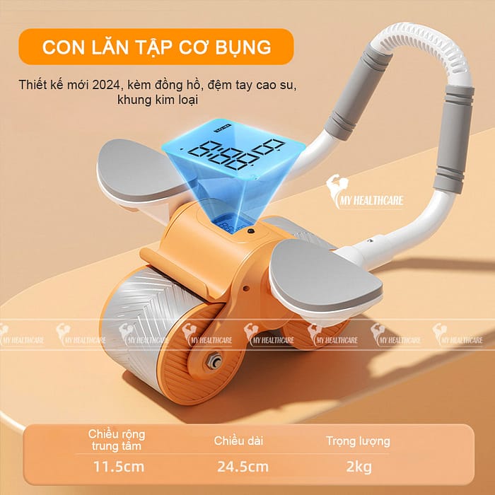 Con Lăn Tập Bụng Mẫu Mới 2024 Cao Cấp, Tặng Lót Đầu Gối - Hình ảnh 3