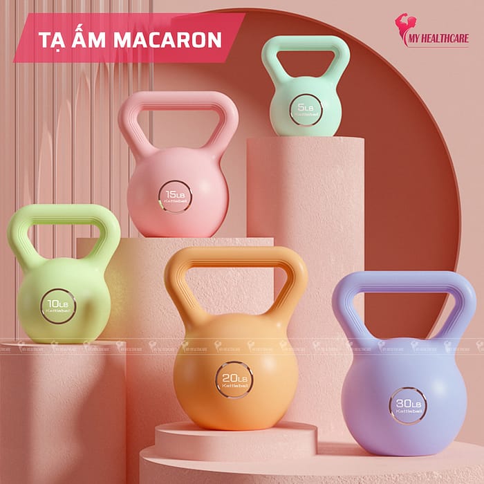 Tạ Ấm Macaron, Tạ Chuông Dụng Cụ Tập Gym Tại Nhà